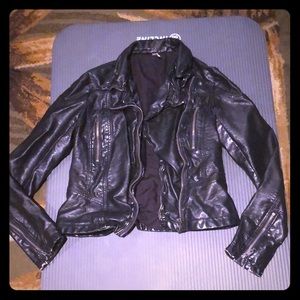 Free People black leather jacket